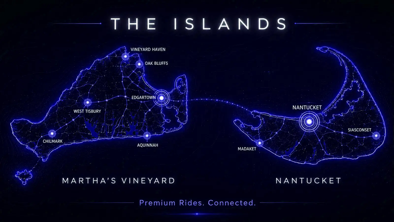Digital map of Martha’s Vineyard and Nantucket.